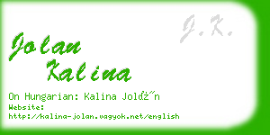 jolan kalina business card